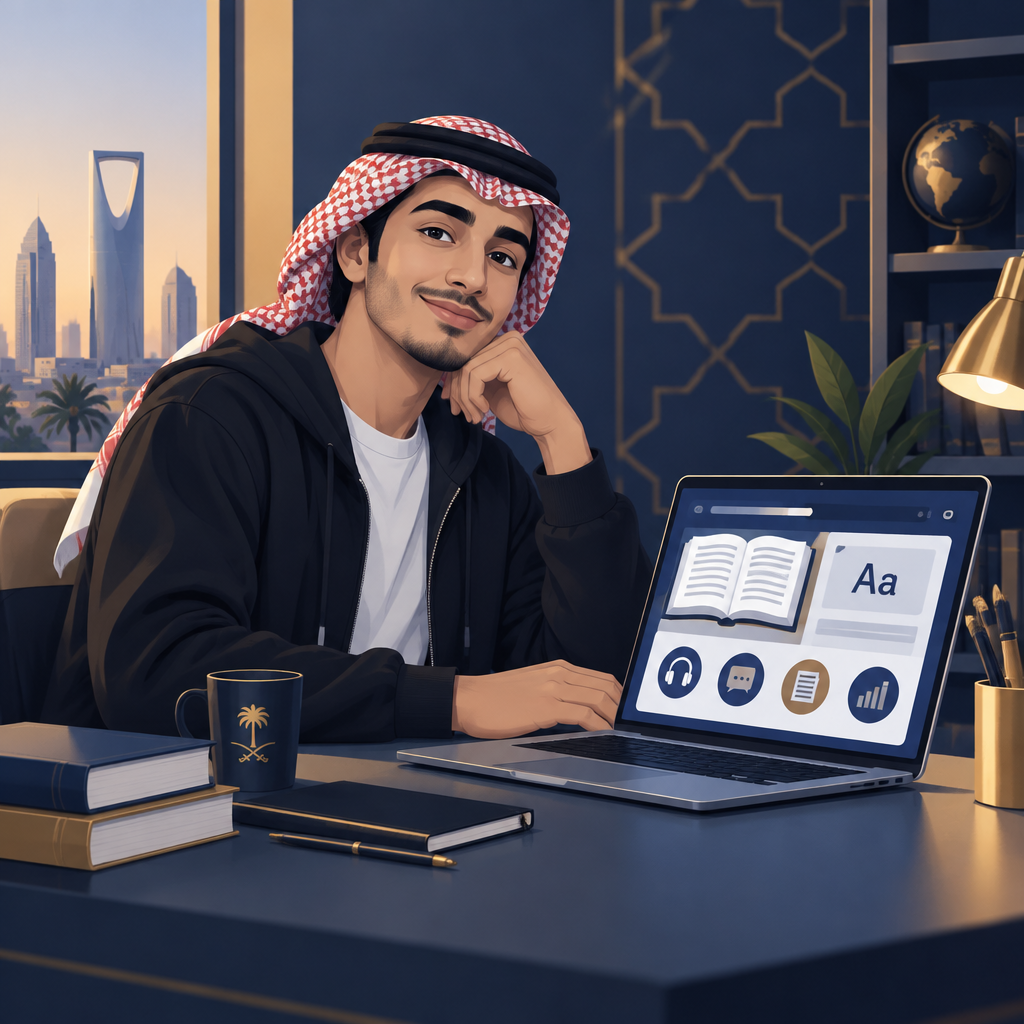 طالب سعودي يستعد لاختبار ستيب عبر منصة STEP.SA